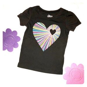 Fun and flirty girls multicolor heart T shirt
